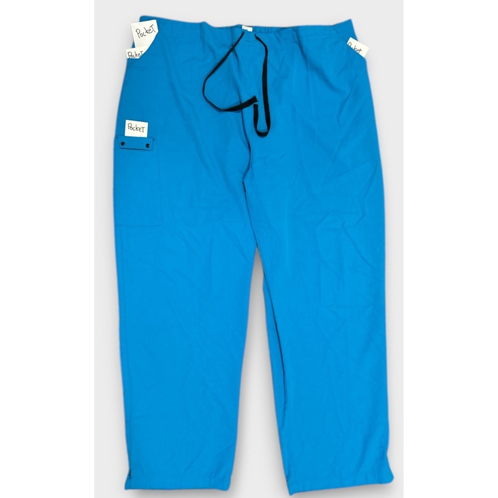 Wonder‎ Wink Spread Good Cheer Womens 3X Blue Scrub Pants Drawstring Style #5025